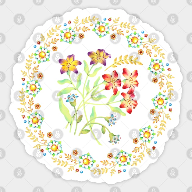 Victorian Granny Chic Flower Crown Sticker by PatriciaSheaArt